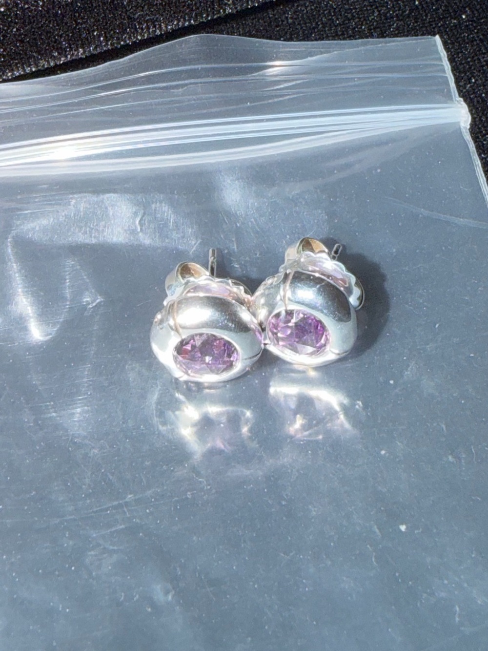 John Hardy Bamboo Sterling Amethyst Stud Earrings
